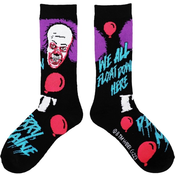New Bioworld It Classic 1990 Pennywise Men's Athletic Crew Socks size 8-12 - Picture 2 of 4